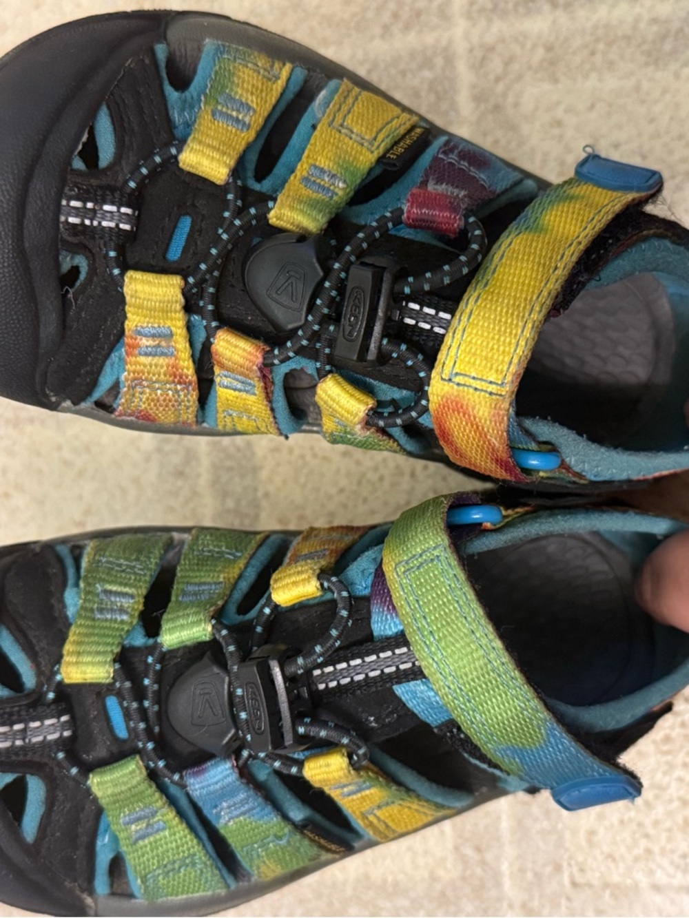 Keen Kids Rainbow Yellow Blue Green Multicolor Closed-Toe Sandals